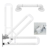 1 x RAW Customer Returns Toilet folding grab bars for seniors, grab bar shower, disabled wall support handle, strong enough to bear up to 120 kg, suitable for the elderly, disabled white  - RRP €57.8