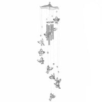 1 x RAW Customer Returns URCheers Angel Cupid Wind Chimes - Indoor Outdoor Garden Ornament -Crystal Hanging Ornament with Angel Fairy Gold Silver for Home, Garden, Yard, Gift Silver  - RRP €10.99