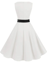 1 x RAW Customer Returns Gardenwed Women s Rockabilly Dresses 50s Festive Bridesmaid Dress Summer Knee-Length Dress White A-Line Cocktail Dresses Evening Dress Dress Wedding Guest White L - RRP €35.06