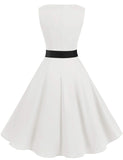 1 x RAW Customer Returns Gardenwed Women s Rockabilly 50s Formal Dresses Summer Knee Length White A-Line Petticoat Cocktail Dresses Bridesmaid Dress Wedding Guest White M - RRP €36.63