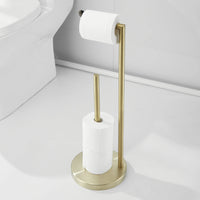 1 x RAW Customer Returns Toilet paper holder standing, NEWRAIN toilet paper holder standing stainless steel, toilet roll holder without drilling, gold toilet roll holder - RRP €34.99