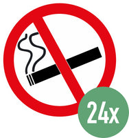 1 x RAW Customer Returns 24x No Smoking Stickers - 40mm - No Smoking Sign Self-Adhesive Card Sticker - TK08 - RRP €9.02