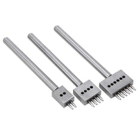 1 x RAW Customer Returns MAGT Leather Punch Tool, Leather Prongs 3-Piece Prong Chisel Silver Tool Steel 2 4 6 Prongs DIY Handmade Leather Hole Punch 6MM  - RRP €15.69