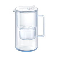 1 x RAW Customer Returns AQUAPHOR glass water filter jug white including 1 MAXFOR filter I Carafe in glass design with easy-to-fill hinged lid I Reduces limescale, chlorine microplastics I Elegant water filter 2.5l - RRP €40.14