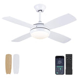 1 x RAW Customer Returns 107 cm ceiling fans with lights, white modern ceiling fan with remote control and app control, 6 speed, memory function, fan lamp ceiling for bedroom, living room - RRP €127.73