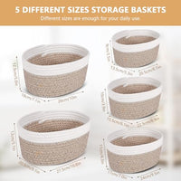 4 x Brand New Verdenu storage basket braided cotton rope, set of 5 baskets storage cotton rope, braided storage basket, shelf baskets for bathroom, bedroom, children s room, living room two-tone  - RRP €98.2