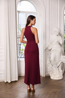 1 x RAW Customer Returns GRACE KARIN Women s Elegant Long Ball Gowns with Slit Sleeveless Sexy Tight Dress Prom Dresses Solid Color Red Wine M - RRP €49.98