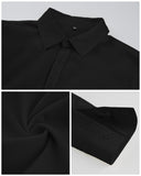 1 x Brand New HMIYA Cotton Linen Shirt Men s Long Sleeve Shirt Button Down Casual Shirt Regular Fit Stand-Up Collar Shirt, Black, 4XL - RRP €29.99