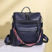 1 x Brand New NAITOKE Women s Backpack Artificial Leather Rucksack Elegant Travel Large Shoulder Bag for Ladies,0297 Navy - RRP €26.77