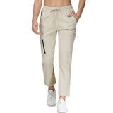 1 x RAW Customer Returns MoFiz Outdoor Pants Women Trekking Pants Lightweight Hiking Pants Cargo Pants Workout Waterproof Windproof Casual Jogging Pants Khaki L - RRP €34.22