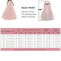 1 x RAW Customer Returns NNJXD Girls Pageant Embroidery Prom Dresses Princess Wedding Clothing Size 140 8-9 Years 378 Pink-A - RRP €35.98