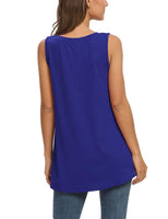 1 x Brand New AUSELILY Women s T-Shirt V Neck Sleeveless Casual Tops Summer Basic Top S, Royal Blue  - RRP €27.6