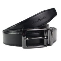 1 x RAW Customer Returns Pierre Cardin men s belt with classic buckle made of 100 natural leather Minimalist Elegant Stylish Color Double Black Size 135 - RRP €27.6