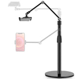 1 x RAW Customer Returns viozon Tablet Cell Phone Overhead Stand, Height and 360 Degree Angle Adjustable, Aluminum Desktop Stand Compatible with 3.5-11 Cell Phones or Tablets Like iPhone iPad Pro Air Mini, Samsung, Nexus DE-AP-4PB - RRP €65.99