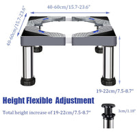 1 x RAW Customer Returns Washing machine base frame, washing machine stand, washing machine base, pedestal for refrigerator, dryer and freezer, bear load 150kg, adjustable width height 40-60cm, 19-22cm  - RRP €29.99