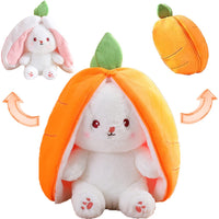 1 x Brand New Bunny Hide and Seek, Stuffed Rabbit with Carrots and Strawberries, Floppy Ear Soft Plush Rabbit Toy, Newborn Shower Gift for Girls, Infant Hide and Seek Game Carrot 25cm  - RRP €10.07