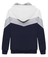 1 x Brand New JACKETOWN boys sweat jacket lined children s hoodie sweatshirt hooded sweater fleece jacket with hood long-sleeved warm winter jacket classic sweater with zipper white blue-S  - RRP €47.99