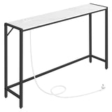 1 x RAW Customer Returns MAHANCRIS Narrow Console Table, Coffee Table, Entryway Table, Side Table Behind the Sofa, Hallway Table, Sofa Table, Simple Style, for Living Room, Hallway, Bedroom, White and Black ACTHM112UE01 - RRP €46.38