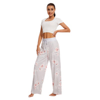 1 x RAW Customer Returns AMYTIS LINGERIE Pajama long Pantalon Hiver Grande Taille Extensible Confortable Trousers d contract Droit pour Femmes avec Cordon de Serrage pour Le Yoga Bas De Pajama Femme - RRP €24.0