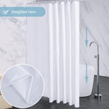 1 x RAW Customer Returns White shower curtain, anti-mould, bathroom curtain, waterproof for shower, bathtub in bathroom, shower curtains extra length made of washable fabric, extra wide 244x200 with 16 rings. - RRP €21.17