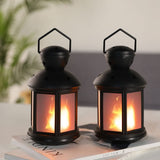 1 x Brand New JHY DESIGN Set of 2 Plastic Hanging Lantern Lantern Style Battery Operated Table Lamps with 3D Flickering 20.5cm High Lantern Light for Living Room Balcony Bedside Table Indoor Garden Side Dining Outdoor - RRP €35.99