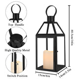 1 x RAW Customer Returns JHY DESIGN Black Decorative Lanterns 40.5 cm High Stainless Steel Candle Lanterns with Tempered Glass for Indoor Outdoor Events Parities and Weddings - RRP €37.3