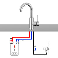 1 x RAW Customer Returns Auralum kitchen faucet low pressure faucet kitchen bathroom, 360 rotatable kitchen faucet low pressure with 3 connections for boiler, wash basin fittings made of chrome-plated brass - RRP €48.99