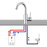 1 x RAW Customer Returns Auralum kitchen faucet low pressure faucet kitchen bathroom, 360 rotatable kitchen faucet low pressure with 3 connections for boiler, wash basin fittings made of chrome-plated brass - RRP €48.99