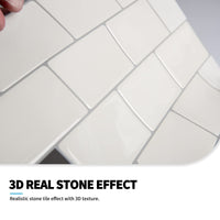 1 x RAW Customer Returns Art3d 10 pieces ceramic tiles 3d subway adhesive tiles kitchen white peel and stick backsplash tiles 30 x 30 cm - RRP €35.28