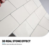 1 x RAW Customer Returns Art3d 10 pieces ceramic tiles 3d subway adhesive tiles kitchen white peel and stick backsplash tiles 30 x 30 cm - RRP €35.28