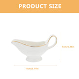 1 x Brand New Cabilock Gravy Boat With Ergonomic Handle Coffee Milk Jug Easy To Pour Ceramic White Gravy Boat With Gold Rim Serving Jug Milk Jug For Kitchen - RRP €25.99