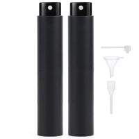 1 x RAW Customer Returns Segbeauty Perfume Atomizer, 10ml 2 Pack Perfume Atomizer for On the Go, Black Minimalist Modern Design, Empty Round Glass Perfume Bottle with Funnel, Dropper - RRP €10.07