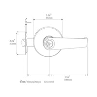 1 x RAW Customer Returns HAIFUAN door lever lock, for use in entry, passage and bathroom 802-K with key  - RRP €22.0