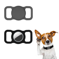 1 x RAW Customer Returns Pack of 2 Airtag Dog Collar Holder, Waterproof Silicone Holder for Airtag Dog Collar, Scratch-Resistant, Protective Airtag Case, Air Tag Holder for Dogs, Cats, Pet Collars Black Gray  - RRP €20.4