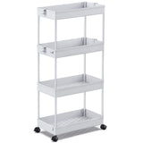 1 x RAW Customer Returns SPACEKEEPER kitchen trolley with 4 levels, rolling trolley niche shelf on wheels, space-saving bathroom shelf and kitchen shelf for kitchen office bathroom, 40x22x86cm, gray - RRP €29.99