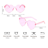 37 x Brand New Heart Shaped Sunglasses, Heart Shaped Party Glasses, Rimless Heart Glasses, Retro Hippie Heart Shaped Glasses, for Valentine s Day Summer Party Cosplay Christmas, 2 Pieces - RRP €258.26