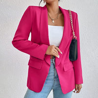 1 x RAW Customer Returns HOTIAN women s blazer, casual open front cardigan long sleeve, elegant business blazer, long jacket with pocket and buttons rose S - RRP €41.99