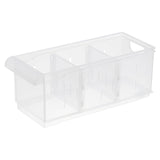 1 x Brand New QUARKZMAN Pantry Organizer and Storage Container, Clear Storage Organizer Container with 3 Divided Compartments for Closet Pantry Organization 12 x 4.8 x 5.1  - RRP €20.4