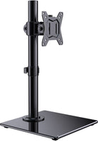 1 x RAW Customer Returns ErGear monitor mount for 13-32 inch screens, monitor arm with tempered glass base, monitor stand height adjustable with tilt 45 swivel 45 rotation 360 , VESA 75 100 - RRP €34.99