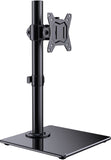 1 x RAW Customer Returns ErGear Monitor Stand for 13-32 Inch Flat Curved Screen, Monitor Holder with Stable Tempered Glass Base, Height Adjustable, Tilt, Swivel, Rotatable, VESA 75 100mm - RRP €29.5