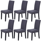 1 x RAW Customer Returns Veakii Chair Covers Pack of 6 Elastic Modern Protector Chair Covers, Bi-Elastic Fitted Cover, Wedding Parties Banquet Decoration, Easy to Care and Durable Universal 6 Pieces, Grey  - RRP €24.58