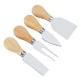 1 x RAW Customer Returns Dekaim Cheese Knife Set, 4pcs set Stainless Steel Cheese Knife Set Wooden Handle Cheese Knife Cutter Cutting Set - RRP €9.47