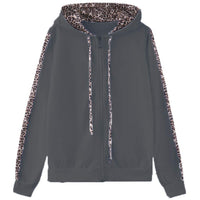 1 x RAW Customer Returns amropi Women s Tracksuit Set Leopard Long Sleeves Hoodie and Jogging Pants Black, 4XL  - RRP €34.95