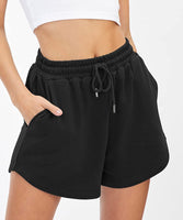 1 x RAW Customer Returns BUHIM Shorts Women Summer Sports Shorts Casual Shorts Cotton High Waist Running Shorts Gym Fitness Shorts Short Sports Pants Jogging Pants Black, XXL  - RRP €20.16