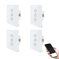 1 x RAW Customer Returns ZigBee roller shutter switch, UseeLink Alexa roller shutter switch, smart blinds switch with touch panel compatible with Alexa and Google Home, APP controllable and timer, requires Tuya ZigBee Hub, 4 packs - RRP €84.7