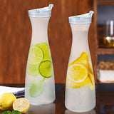 1 x RAW Customer Returns Povxlum 2 Pieces 1L Plastic Water Carafes with White Flip Tab Lids - Food Safe and Recyclable Shatterproof Jugs - Juice Glass - RRP €19.67