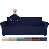 1 x RAW Customer Returns Ystyle 4 Seater Sofa Cover with Armrests, Cat Scratch Resistant Sofa Cover, Stretch Sofa Cover, Heavy Winter Sofa Cover, Stain Resistant Washable Non-Slip Sofa Cover, Blue - RRP €46.99