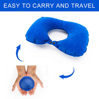 1 x Brand New Travel Pillow, Inflatable Travel Pillow, Inflatable Travel Neck Pillow, U-Shaped Inflatable Pillow, with Pressure Inflation Pump Suitable for Airplane, Car, Office - RRP €7.36