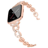 1 x RAW Customer Returns Aliwisdom Shiny Replacement Straps 18mm 20mm 22mm for Smartwatch, Smartwatch Accessories Alloy Metal Glitter Rhinestone Watch Strap Quick Release Bracelet for Women 22 mm, Rose Gold  - RRP €20.09