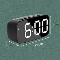 1 x RAW Customer Returns Plmvhpb Smart Digital Bedside Alarm Clock, Red LED USB Travel Desk Clock with 12 24H Date Temperature Snooze for Bedroom, Black - RRP €20.97